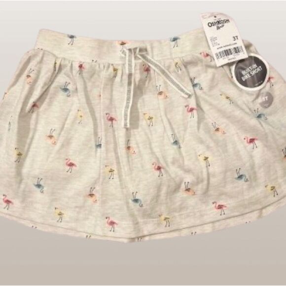 NWT OshKosh B'gosh Kids Skort with Flamingo Print - Picture 1 of 5